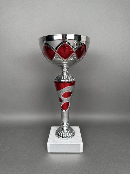 Huvudbild Pokal Ebba, Silver-Röd, 310mm, Diameter 140mm